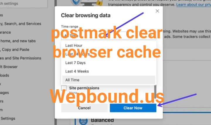 postmark clear browser cache