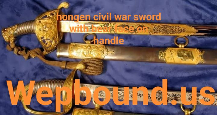 hongen civil war sword with bear face on handle