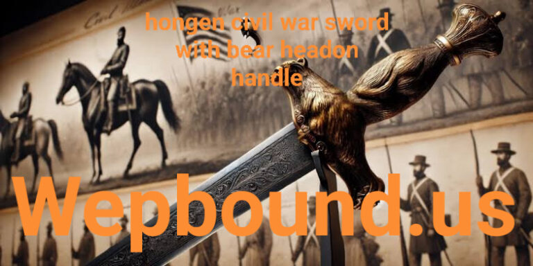 hongen civil war sword with bear headon handle