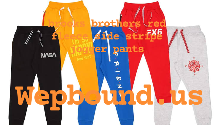 brooks brothers red fleece side stripe jogger pants