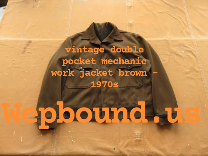 vintage double pocket mechanic work jacket brown - 1970s